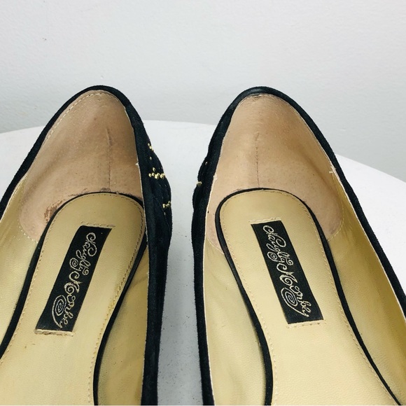 Naughty Monkey black and gold metal spike Flats SZ 9.5. RR1 - Picture 7 of 9